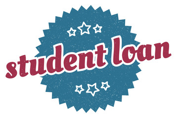 student loan sign. student loan round vintage retro label. student loan