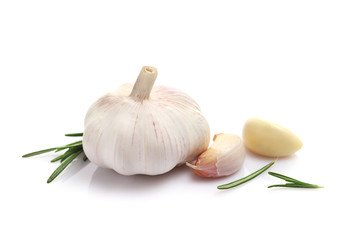 Garlic cloves isolated on white background