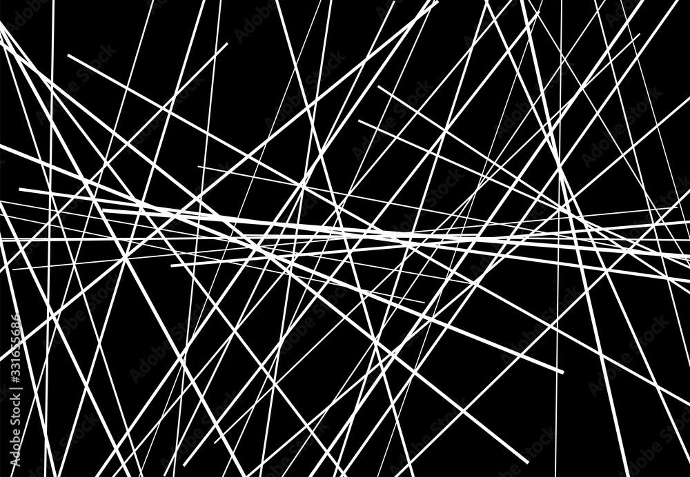 Poster abstract geometric art with random, chaotic lines. straight crossing, intersecting lines texture, st
