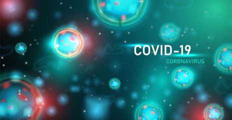 Coronavirus disease COVID-19 infection. China pathogen respiratory influenza covid virus cells.