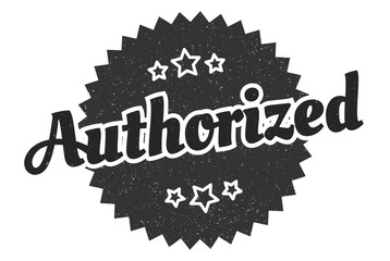 authorized sign. authorized round vintage retro label. authorized