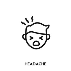 headache icon vector. headache symbol sign.