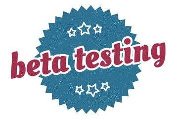 beta testing sign. beta testing round vintage retro label. beta testing