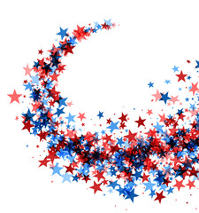 Abstract red and blue starry path.