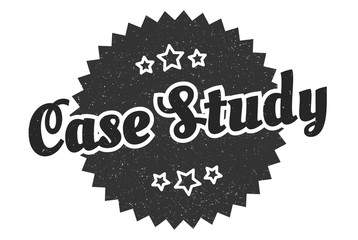 case study sign. case study round vintage retro label. case study