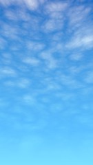 Blue sky background with white clouds. Cumulus white clouds in the clear blue sky in the morning. 3D illustration