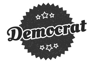 democrat sign. democrat round vintage retro label. democrat