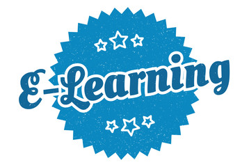 Fototapeta premium e-learning sign. e-learning round vintage retro label. e-learning