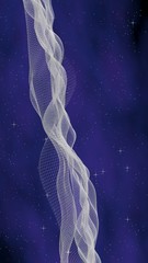 Abstract purple-blue starry background. White cyberspace grid. hi tech network. Outer space. Starry outer space texture. Deep space. Universe. 3D illustration