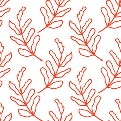 Leafs Doodle Illustration - Seamless Pattern