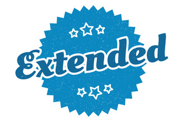 extended sign. extended round vintage retro label. extended