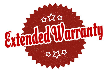extended warranty sign. extended warranty round vintage retro label. extended warranty