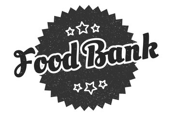 food bank sign. food bank round vintage retro label. food bank