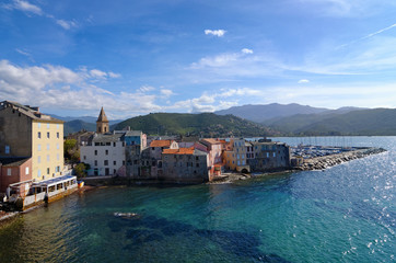 Fototapeta na wymiar Saint Florent harbor in Corsica island