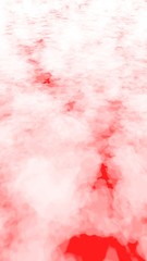 Background of abstract white color smoke isolated on red color background. The wall of white fog. 3D illustration