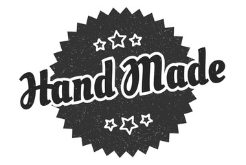 hand made sign. hand made round vintage retro label. hand made