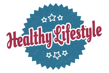 healthy lifestyle sign. healthy lifestyle round vintage retro label. healthy lifestyle