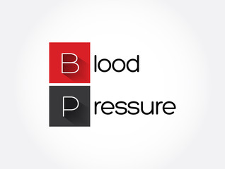 BP - Blood Pressure acronym, medical concept background