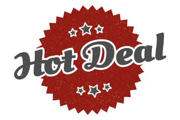 hot deal sign. hot deal round vintage retro label. hot deal