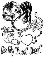 Be My Tweet Heart Love Bird Hearts Design