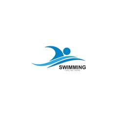 swimming logo vector icon illustration