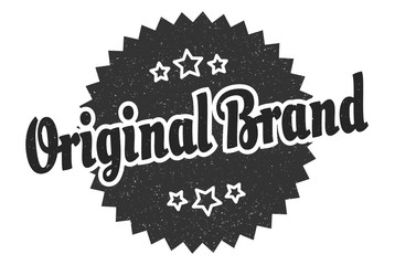 original brand sign. original brand round vintage retro label. original brand
