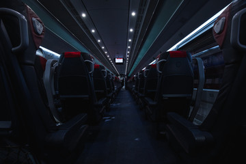 Interior of high speed train