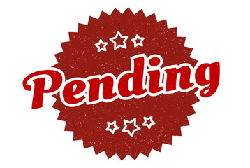 pending sign. pending round vintage retro label. pending