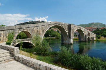 Fototapeta na wymiar Perovic or Arslanagic bridge over Trebisnjica river, Bosnia and Herzegovina