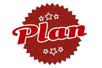 plan sign. plan round vintage retro label. plan