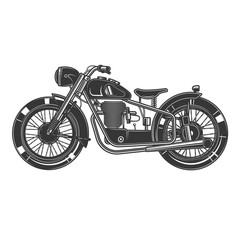 Original outline illustration. American motorcycle custom made.