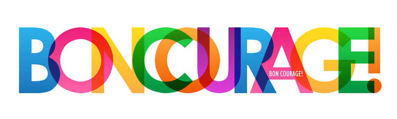 Bannière typographique vecteur BON COURAGE! © Web Buttons Inc