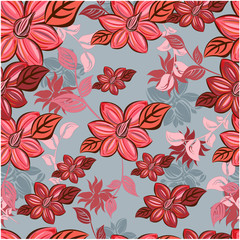 Vector spring abstract background flowers seamless pattern