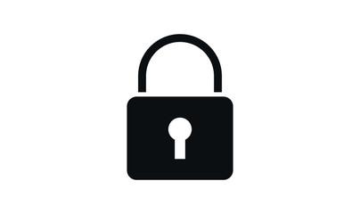 Lock icon isolated on white. Vector illustration