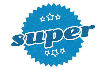 super sign. super round vintage retro label. super