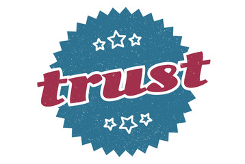 trust sign. trust round vintage retro label. trust
