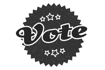 vote sign. vote round vintage retro label. vote