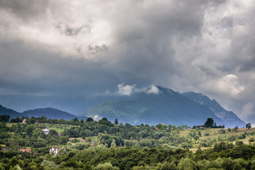 Fototapeta na wymiar Mountainous landscape in Transylvania historical area of central Romania