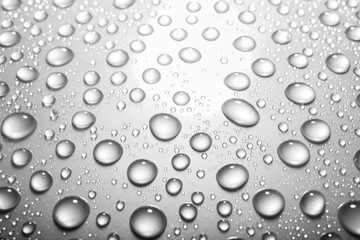 Water drops on light grey background