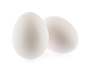 chicken eggs isolated on white background with clipping path