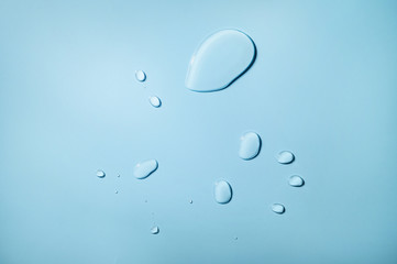 Water drops on blue background