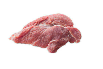 Raw pork isolated on white background.