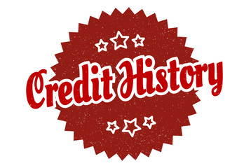 credit history sign. credit history round vintage retro label. credit history