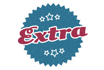 extra sign. extra round vintage retro label. extra