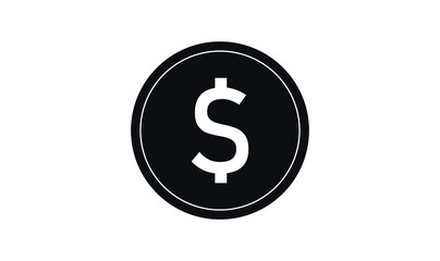 Money Icon,Coins and Dollar cent Sign isolated on white background