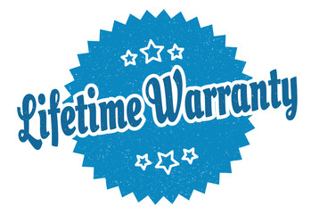 lifetime warranty sign. lifetime warranty round vintage retro label. lifetime warranty