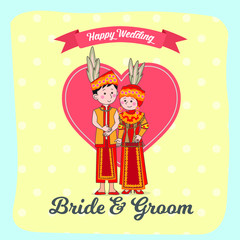 Couple Wedding Traditional Dayak indonesia