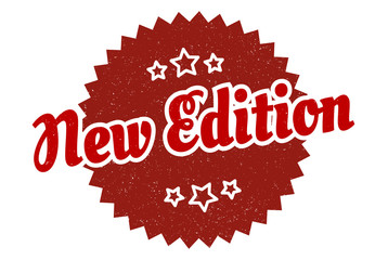 new edition sign. new edition round vintage retro label. new edition