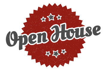 open house sign. open house round vintage retro label. open house