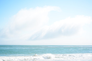 SANTA CRUZ, CALIFORNIA, USA - JULY 3, 2019: Walkside in Santa Cruz along the ocean